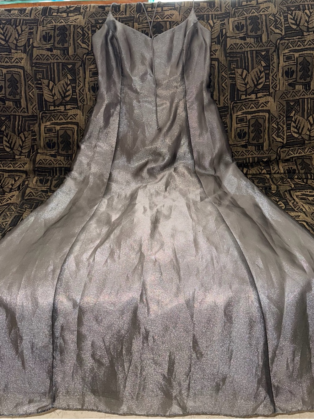 REBECCA U.S.A Metallic Silver Evening Dress